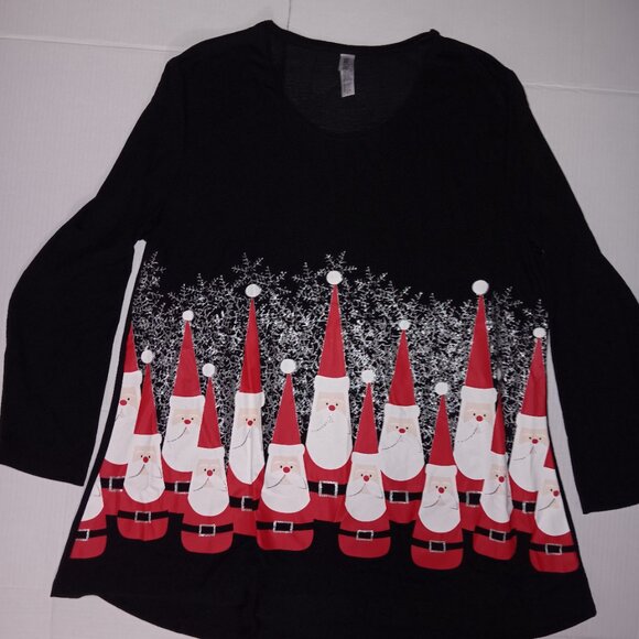 MAC & BELLE Tops - MAC & BELLE SNOWFLAKES SANTA GNOME HOLIDAY SHIRT